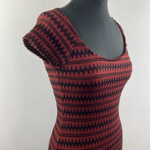 NEW Free People Cozy Day Copper Black Knit Sweater Dress Tunic XS $118 - Picture 3 of 10